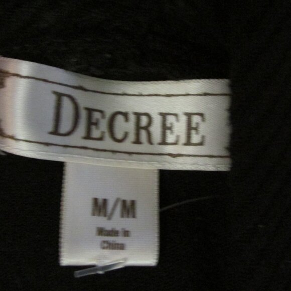DECREE WOMEN'S JUNIOR'S SIZE M SWEATER BLACK CARDIGAN SHAW COLLAR & PEPLUM SS - Picture 3 of 4
